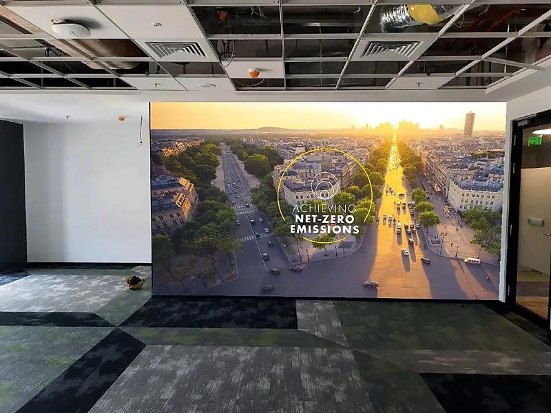 Large-format print designed for a workplace wall