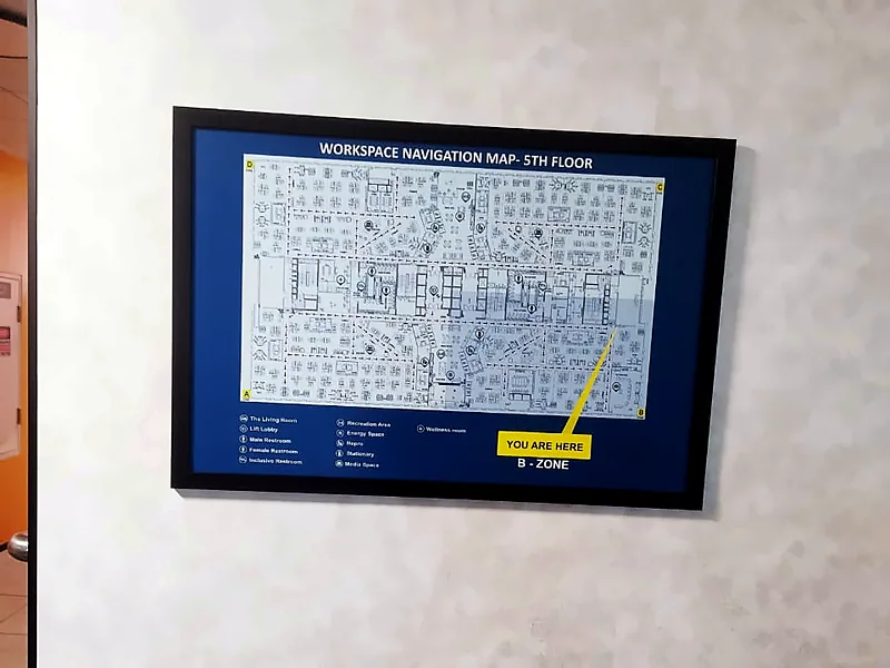 Navigation map frame (Braille Signage)