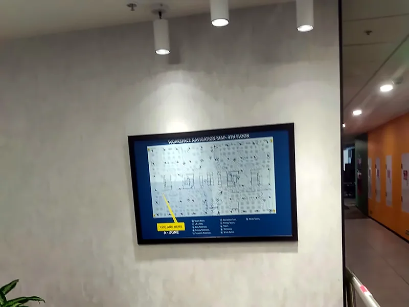 Navigation map in a wall frame (Indoor Signage & Wayfinding)