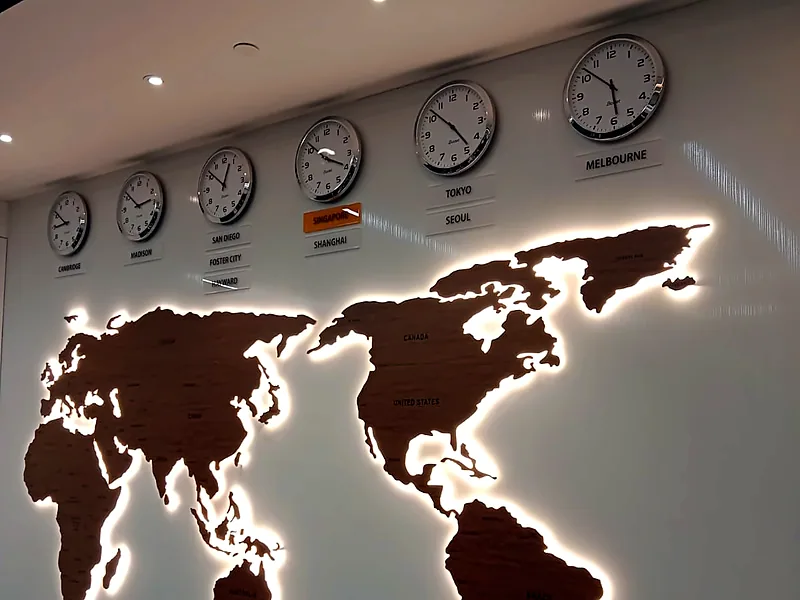 Backlit world-map wall (LED Signage)