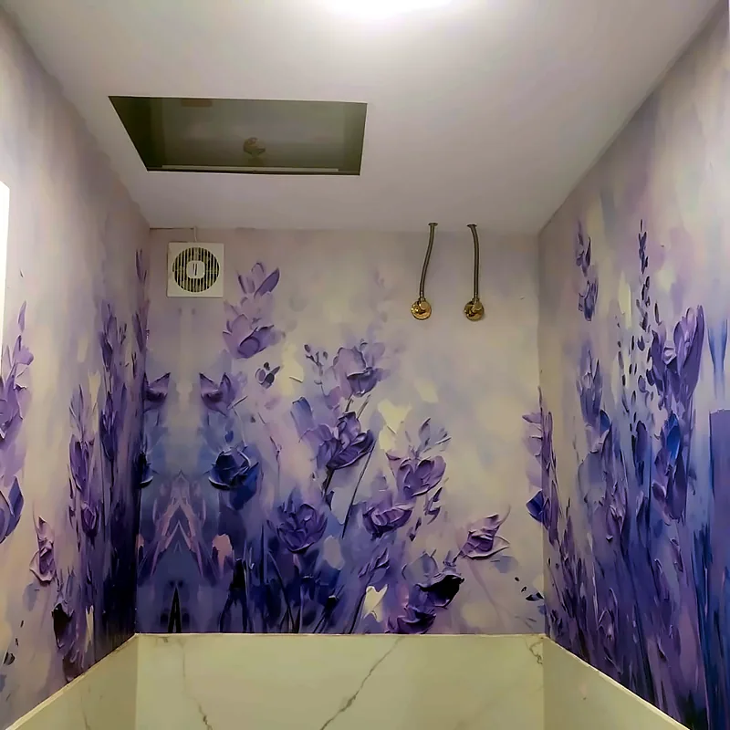 Textured floral wall print: Printed Wallpaper