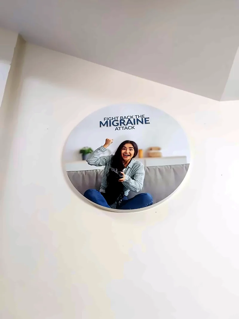 Round printed wall graphic: UV Flatbed Printing