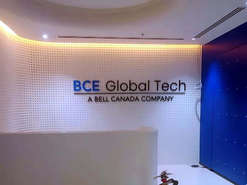 Reception wall logo: Indoor Logo Signage