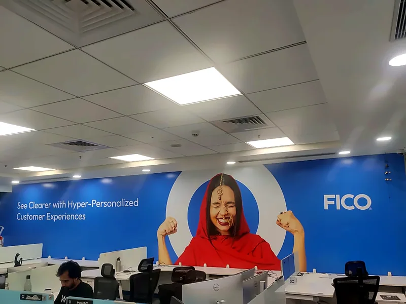 Large printed wall graphic: Environmental Graphics