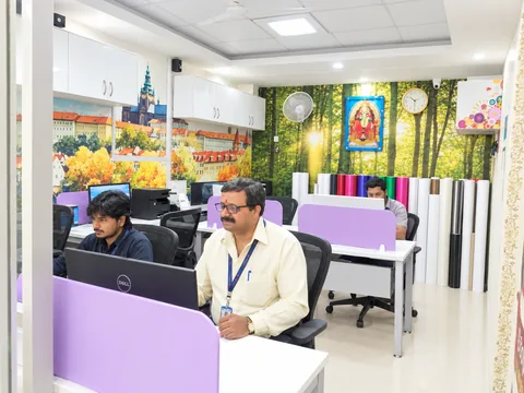 The Triveni Creatives team at work in the design studio