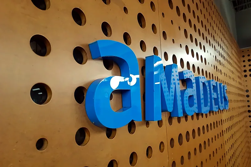 Dimensional logo letters on perforated board